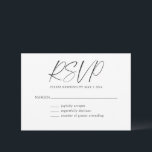 Minimalist Classic Black White Modern Bat Mitzvah  RSVP Card<br><div class="desc">This minimalist RSVP card in black and white features elegant handwritten lettering paired with clean, easy-to-read response lines. Guests can clearly indicate their attendance, decline if needed, and note the number of guests attending, making it both practical and polished. Designed to coordinate seamlessly with modern invitation suites, it adds a...</div>