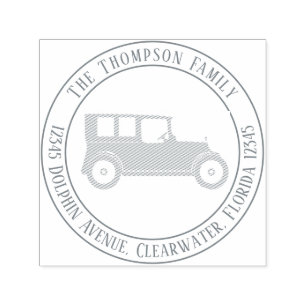 Minimalist Classic Car Simple Return Address Self-inking Stamp