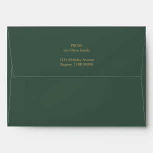 Minimalist Classic Christmas Green Mail Envelope