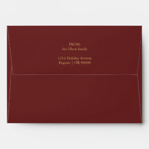 Minimalist Classic Christmas Red Mailing Envelope