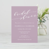 Minimalist Classic Dusty Lilac Bridal Shower