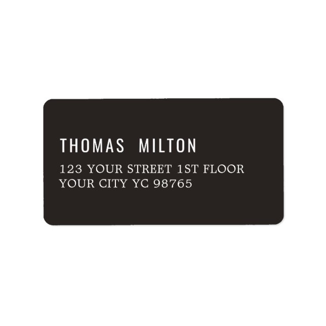Minimalist Classic Elegant Ivory Black White Label (Front)