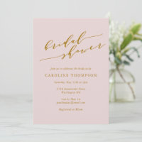 Minimalist Classic Elegant Pink Bridal Shower