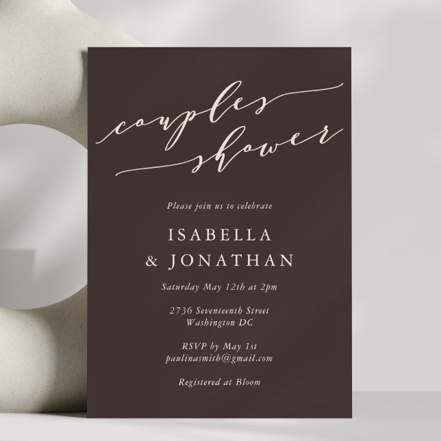Minimalist Classic Fall Brown Couples Shower Invitation (Creator Uploaded)