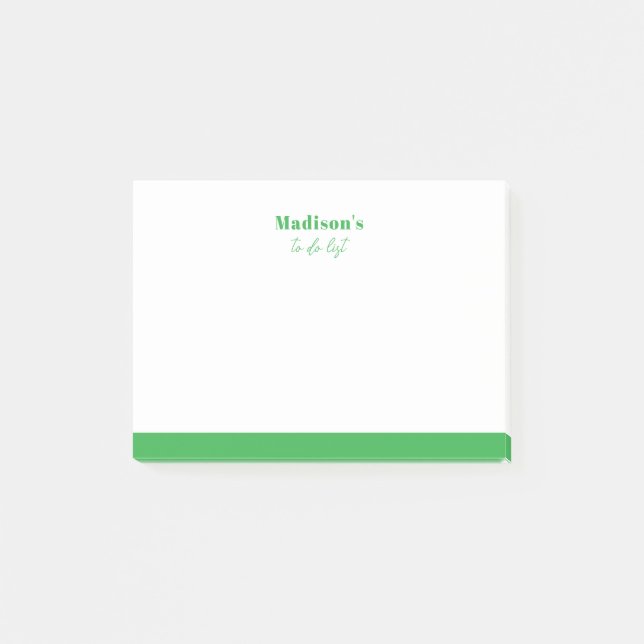 Minimalist Classic Green Post-It Note (Front)