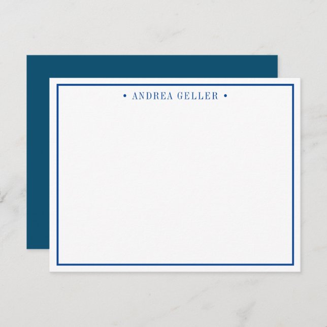 Minimalist Classic Navy Blue Border Card (Front/Back)