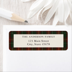 Minimalist Classic Plaid Return Address Label