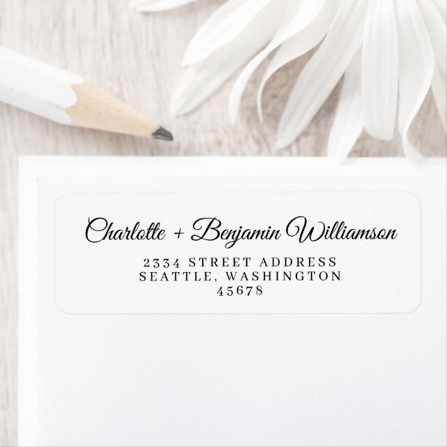 Minimalist Classic Script Black Return Address (Insitu)