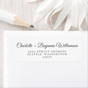 Minimalist Classic Script Grey Return Address