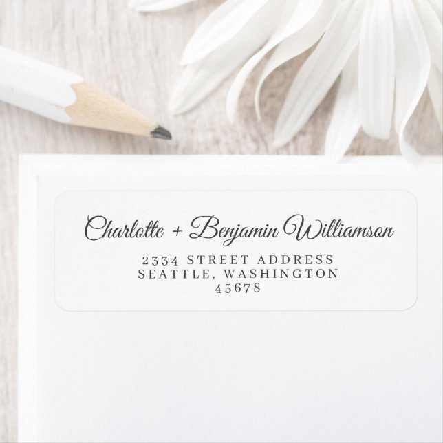Minimalist Classic Script Grey Return Address (Insitu)