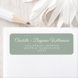 Minimalist Classic Script Sage Return Address