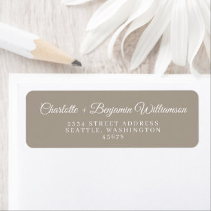 Minimalist Classic Script Taupe Return Address