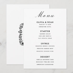 Minimalist classic simple Black & White Menu