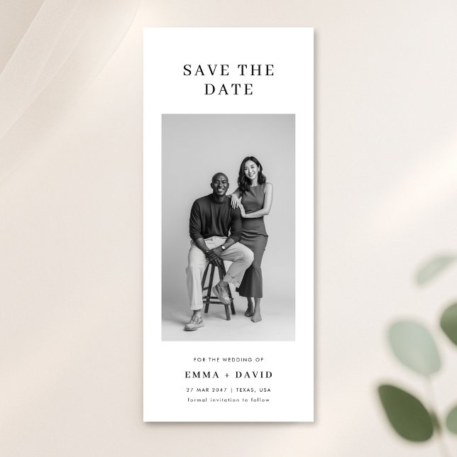 Minimalist Classic Studio Photo Wedding Bookmark Save The Date (Creator Uploaded)