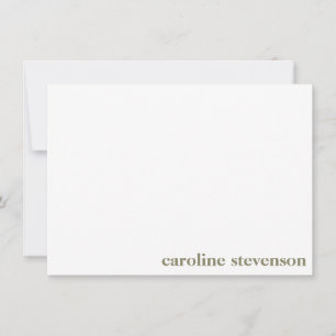Minimalist Classic Typography Custom Olive Green Card
