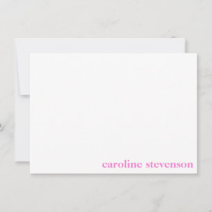 Minimalist Classic Typography Custom Pink Name Card