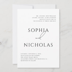 Minimalist Classic Wedding Elegant Typography Invitation