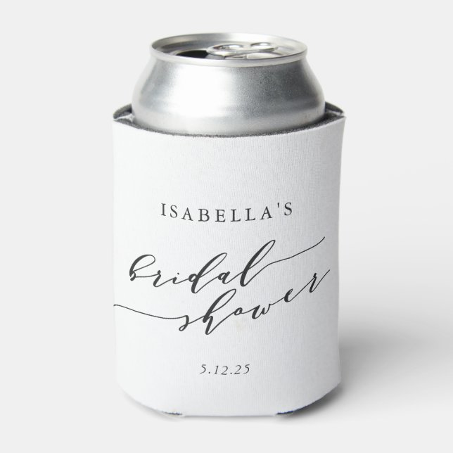 Minimalist Classic White Background Bridal Shower  Can Cooler (Can Front)