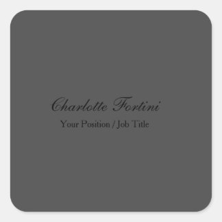 Minimalist Classical Handwriting Script Name Square Sticker
