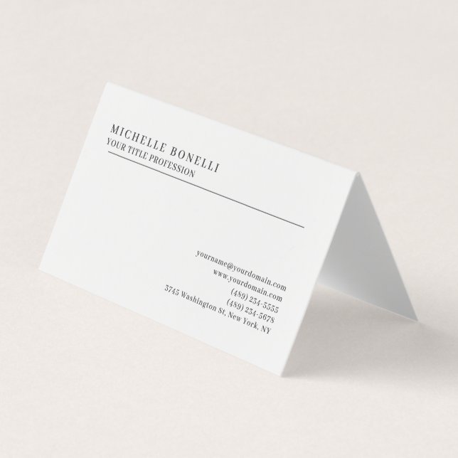 Minimalist Classical Plain Professional Business Card (Front)