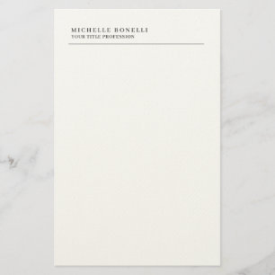 Minimalist Classical Plain Professional Own Name Stationery