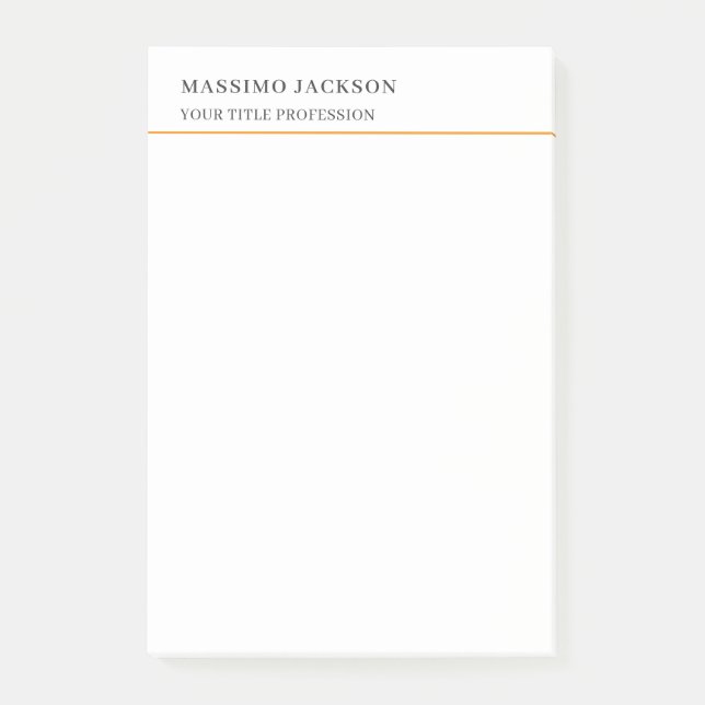 Minimalist Classical Plain Professional Post-it Notes (Front)
