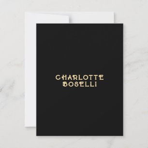 Minimalist Classical Professional Black Gold Color Card