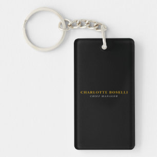 Minimalist Classical Professional Black Gold Color Keychain
