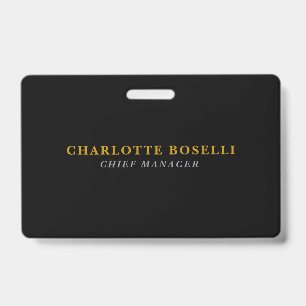 Minimalist Classical Professional Black Gold Colou Badge