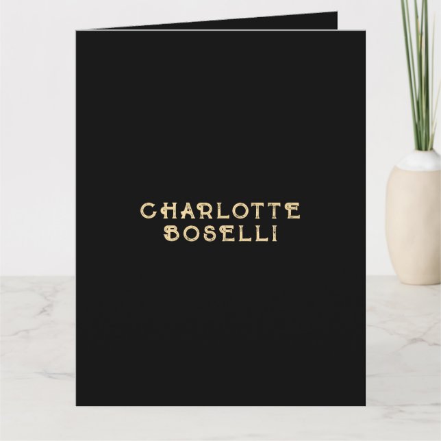 Minimalist Classical Professional Black Gold Colou Card (Front)