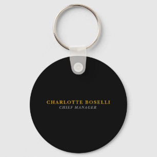 Minimalist Classical Professional Black Gold Colou Keychain