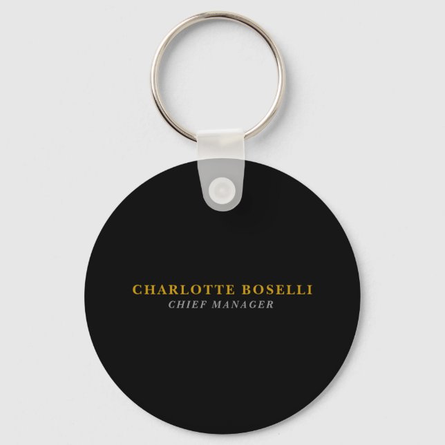 Minimalist Classical Professional Black Gold Colou Keychain (Front)