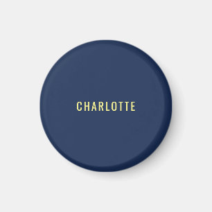 Minimalist Classical Professional Blue Color Name Magnet
