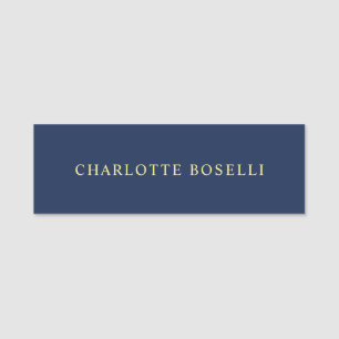 Minimalist Classical Professional Blue Colour Name Tag