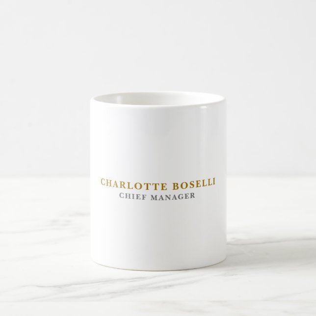 Minimalist Classical Professional Gold Color Coffee Mug (Center)