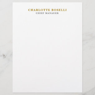 Minimalist Classical Professional Gold Color Letterhead