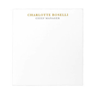 Minimalist Classical Professional Gold Color Notepad
