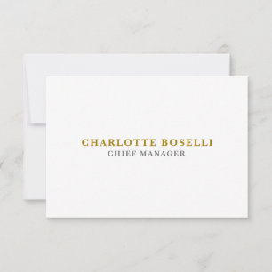 Minimalist Classical Professional Gold Color RSVP Card