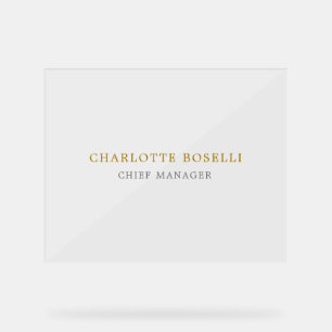 Minimalist Classical Professional Gold Colour Acrylic Sign