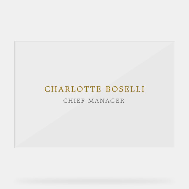 Minimalist Classical Professional Gold Colour Acrylic Sign (Front)