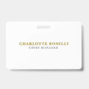 Minimalist Classical Professional Gold Colour Badge