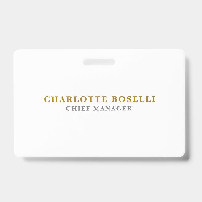 Minimalist Classical Professional Gold Colour Badge (Front)