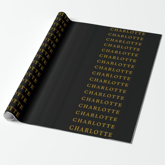 Minimalist Classical Professional Gold Colour Blac Wrapping Paper (Unrolled)