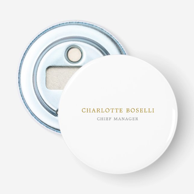 Minimalist Classical Professional Gold Colour Bottle Opener (Front)