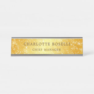 Minimalist Classical Professional Gold Colour Desk Name Plate