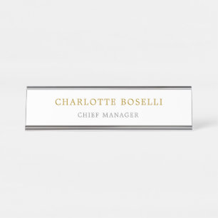 Minimalist Classical Professional Gold Colour Desk Name Plate