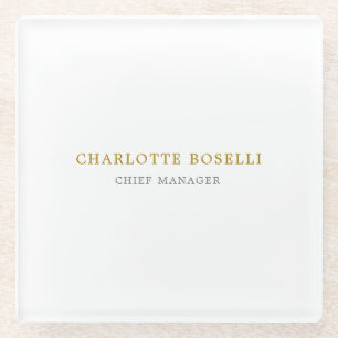 Minimalist Classical Professional Gold Colour Glass Coaster