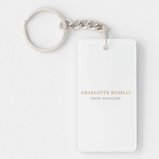 Minimalist Classical Professional Gold Colour Keychain (Front)