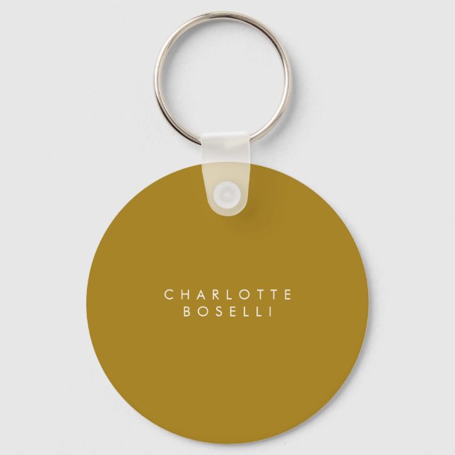 Minimalist Classical Professional Gold Colour Keychain (Front)