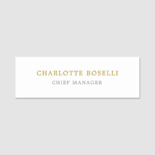 Minimalist Classical Professional Gold Colour Name Tag